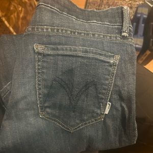 MOTHER The Looker Here Kitty Kitty Dark Wash Skinny Jeans Size 27